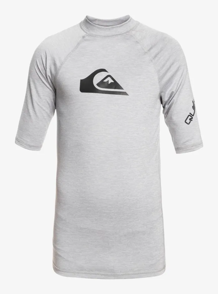 Quiksilver 816 All Time Ss Youth SSL Surf Tee Sleet Heather Boys Rashguards