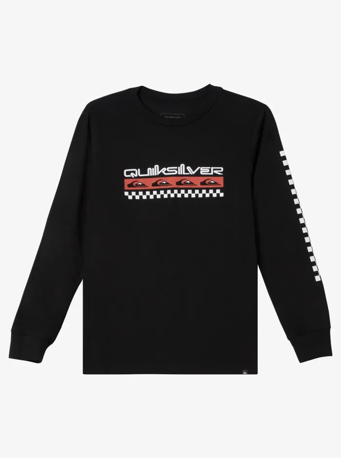 Quiksilver 816 Omni Check Long Sleeve TShirt Black Boys Tees