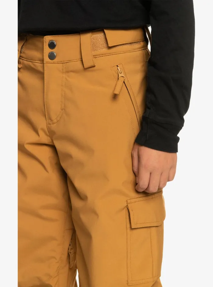 Quiksilver 816 Porter Snow Pants Bone Brown Boys Snow Pants