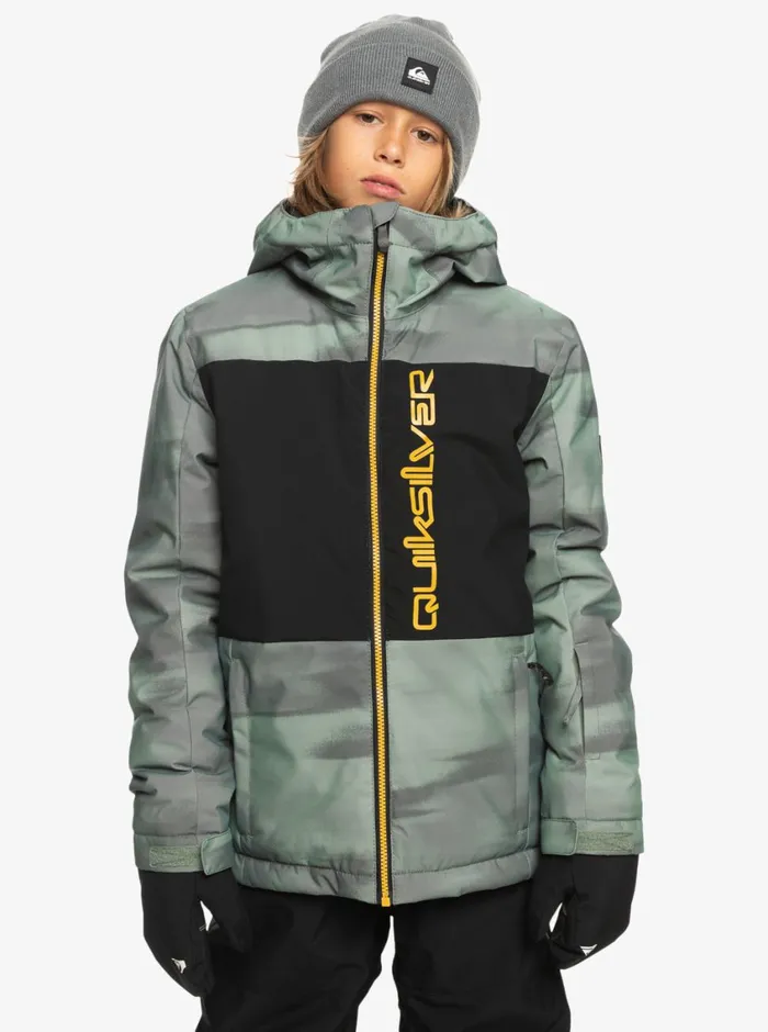 Quiksilver 816 Side Hit Technical Snow Jacket Break Off Laurel Wreath Boys Snow Jackets