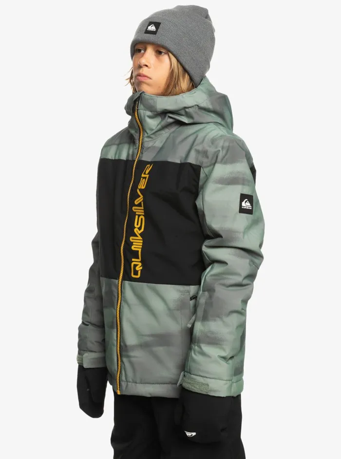 Quiksilver 816 Side Hit Technical Snow Jacket Break Off Laurel Wreath Boys Snow Jackets