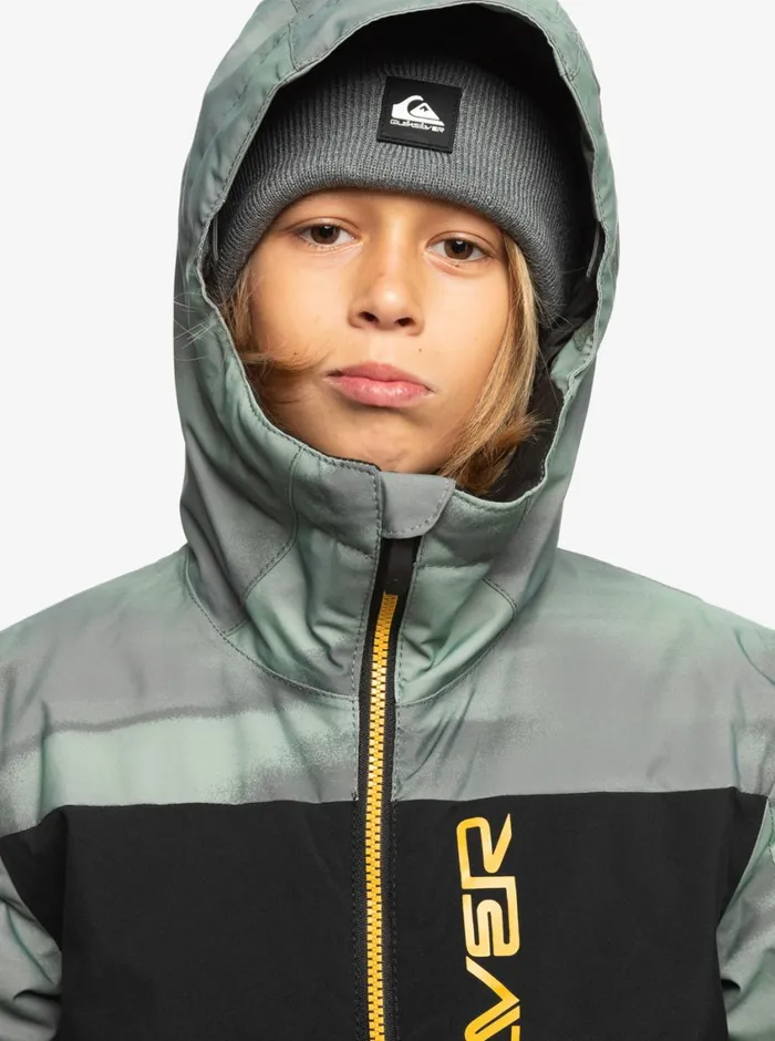 Quiksilver 816 Side Hit Technical Snow Jacket Break Off Laurel Wreath Boys Snow Jackets