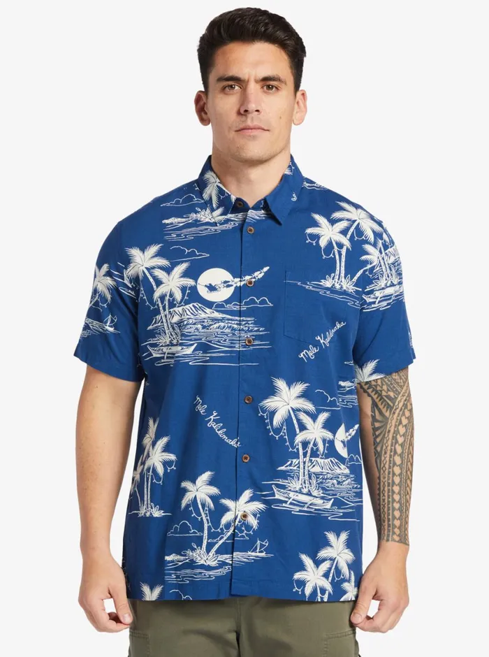 Quiksilver Ahi Holiday Woven Shirt Ahi Holiday Estate Blue MensWaterman Shirts and Polos Quiksilver Ahi Holiday Woven Shirt Ahi Holiday Estate Blue MensWaterman Shirts and Polos