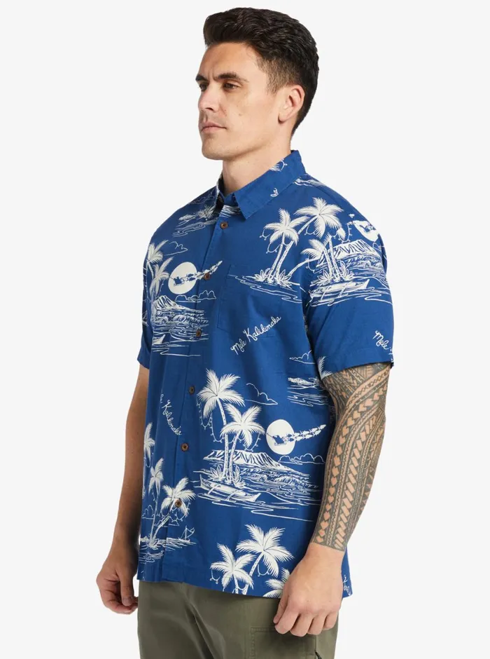 Quiksilver Ahi Holiday Woven Shirt Ahi Holiday Estate Blue MensWaterman Shirts and Polos Quiksilver Ahi Holiday Woven Shirt Ahi Holiday Estate Blue MensWaterman Shirts and Polos