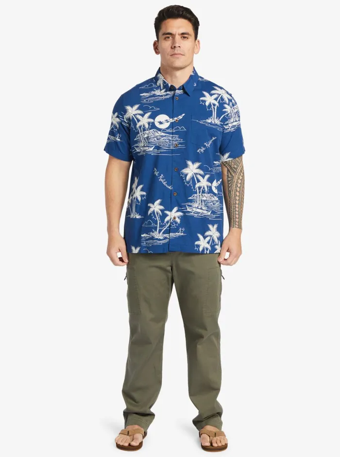 Quiksilver Ahi Holiday Woven Shirt Ahi Holiday Estate Blue MensWaterman Shirts and Polos Quiksilver Ahi Holiday Woven Shirt Ahi Holiday Estate Blue MensWaterman Shirts and Polos