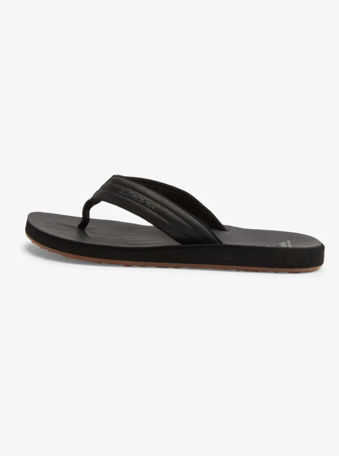 Quiksilver Carver Nubuck Sandals Solid Black Mens Sandals