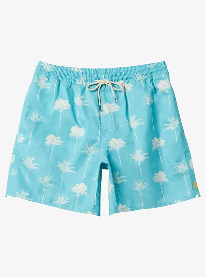Quiksilver Cliffside 17034 Elastic Waist Shorts Scuba Blue Amazed Palm MensWaterman Elastic Waist Quiksilver Cliffside 17034 Elastic Waist Shorts Scuba Blue Amazed Palm MensWaterman Elastic Waist
