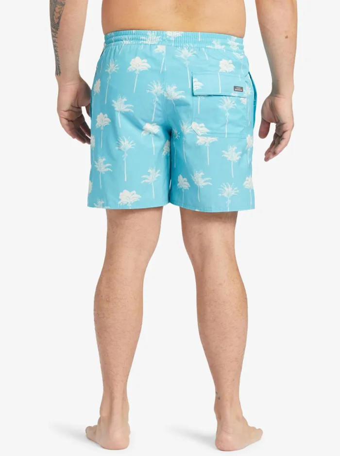 Quiksilver Cliffside 17034 Elastic Waist Shorts Scuba Blue Amazed Palm MensWaterman Elastic Waist Quiksilver Cliffside 17034 Elastic Waist Shorts Scuba Blue Amazed Palm MensWaterman Elastic Waist