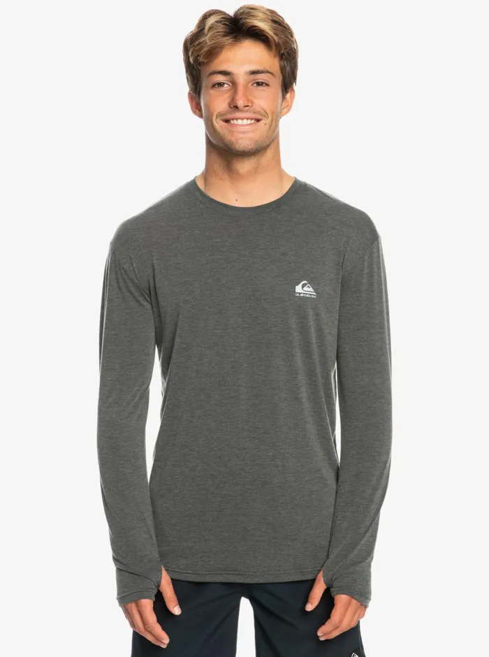 Quiksilver Coastal Run Long Sleeve TShirt Black Heather Mens Tees Quiksilver Coastal Run Long Sleeve TShirt Black Heather Mens Tees
