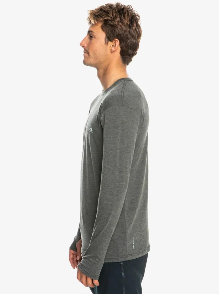 Quiksilver Coastal Run Long Sleeve TShirt Black Heather Mens Tees Quiksilver Coastal Run Long Sleeve TShirt Black Heather Mens Tees