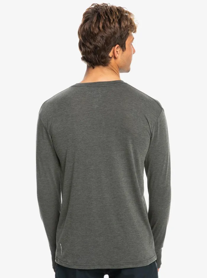 Quiksilver Coastal Run Long Sleeve TShirt Black Heather Mens Tees Quiksilver Coastal Run Long Sleeve TShirt Black Heather Mens Tees