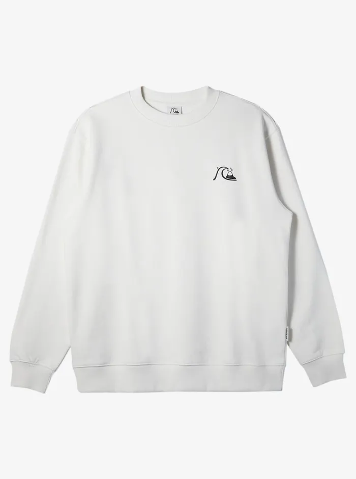 Quiksilver DNA Bubble Logo Crew Neck Sweatshirt Snow White Mens Sweatshirts and Hoodies Quiksilver DNA Bubble Logo Crew Neck Sweatshirt Snow White Mens Sweatshirts and Hoodies