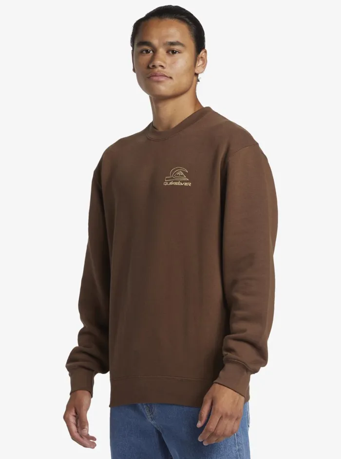 Quiksilver E Peace Out Crew Neck Sweatshirt Chestnut Mens Sweatshirts and Hoodies Quiksilver E Peace Out Crew Neck Sweatshirt Chestnut Mens Sweatshirts and Hoodies