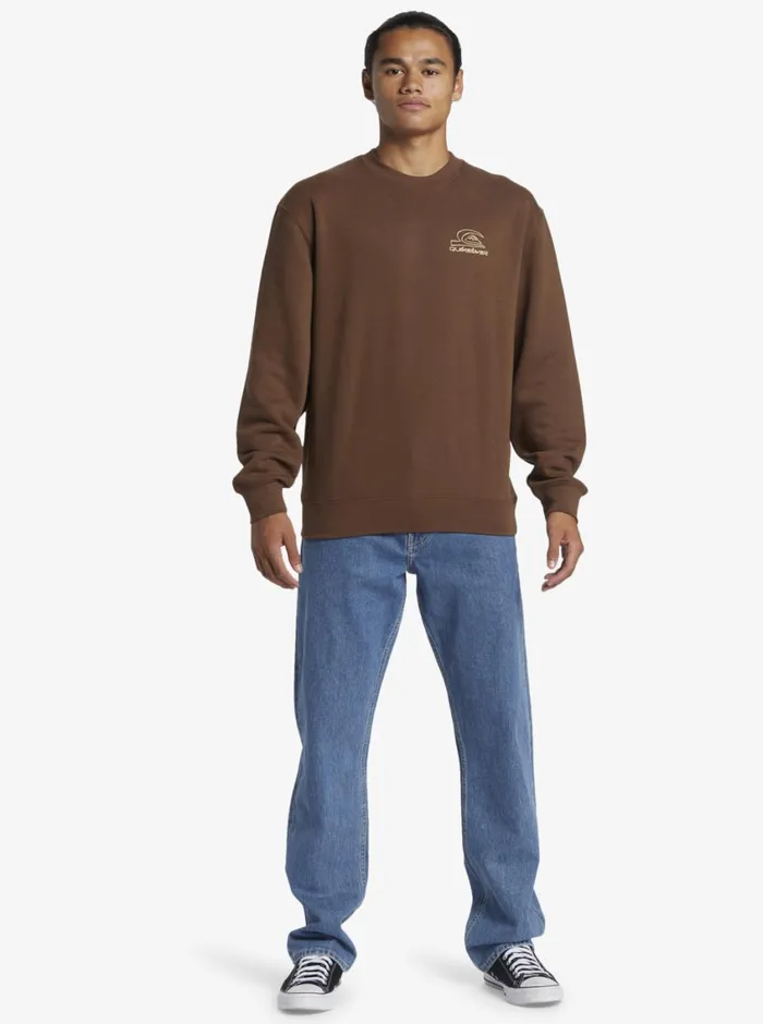 Quiksilver E Peace Out Crew Neck Sweatshirt Chestnut Mens Sweatshirts and Hoodies Quiksilver E Peace Out Crew Neck Sweatshirt Chestnut Mens Sweatshirts and Hoodies