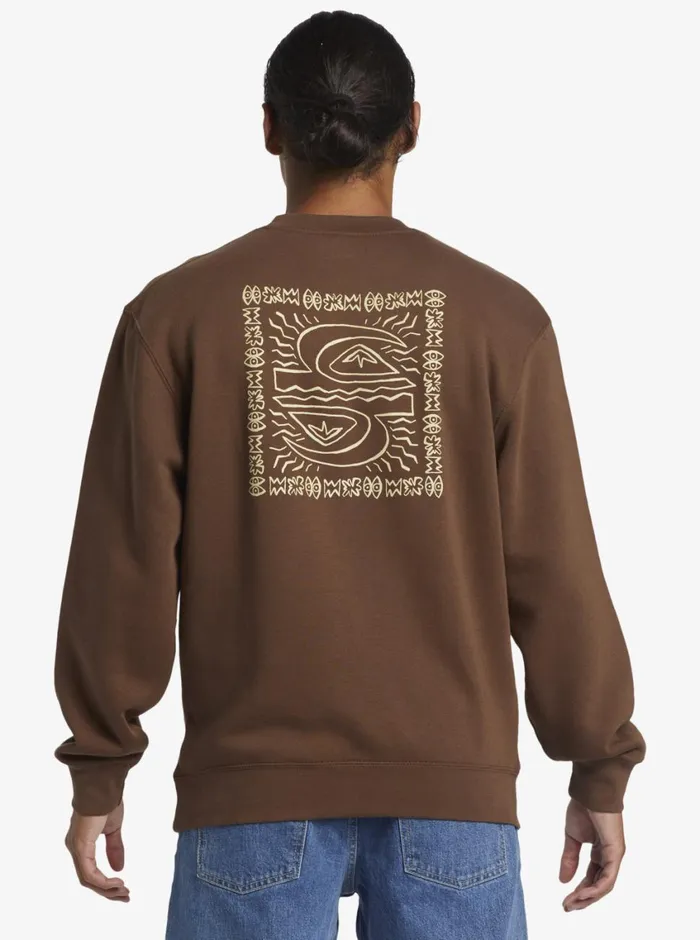 Quiksilver E Peace Out Crew Neck Sweatshirt Chestnut Mens Sweatshirts and Hoodies Quiksilver E Peace Out Crew Neck Sweatshirt Chestnut Mens Sweatshirts and Hoodies