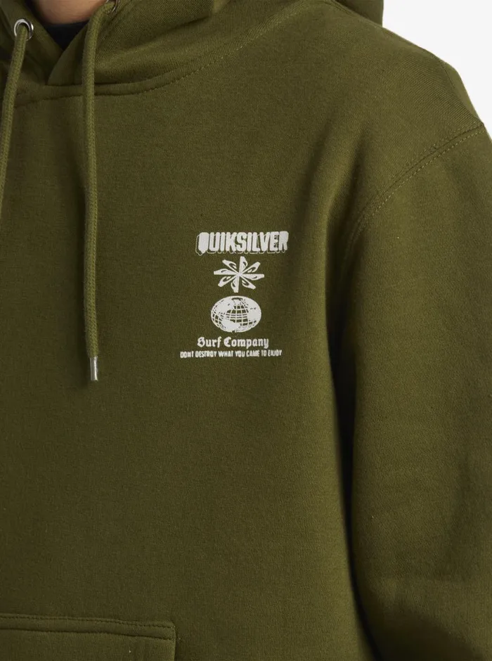 Quiksilver E Rockin Hoodie Pullover Sweatshirt Laurel Wreath Mens Sweatshirts and Hoodies