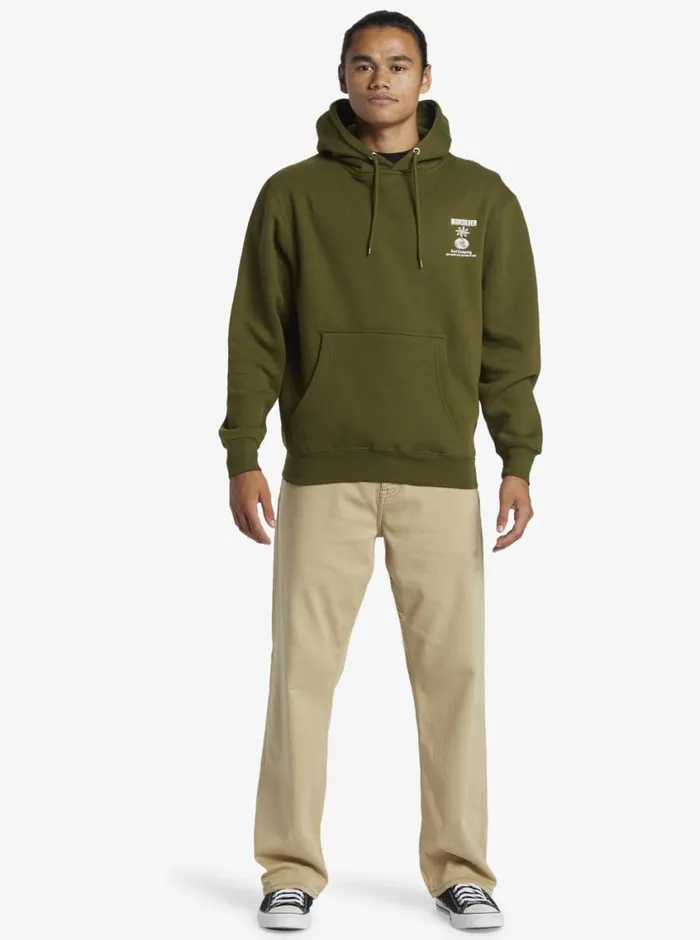 Quiksilver E Rockin Hoodie Pullover Sweatshirt Laurel Wreath Mens Sweatshirts and Hoodies