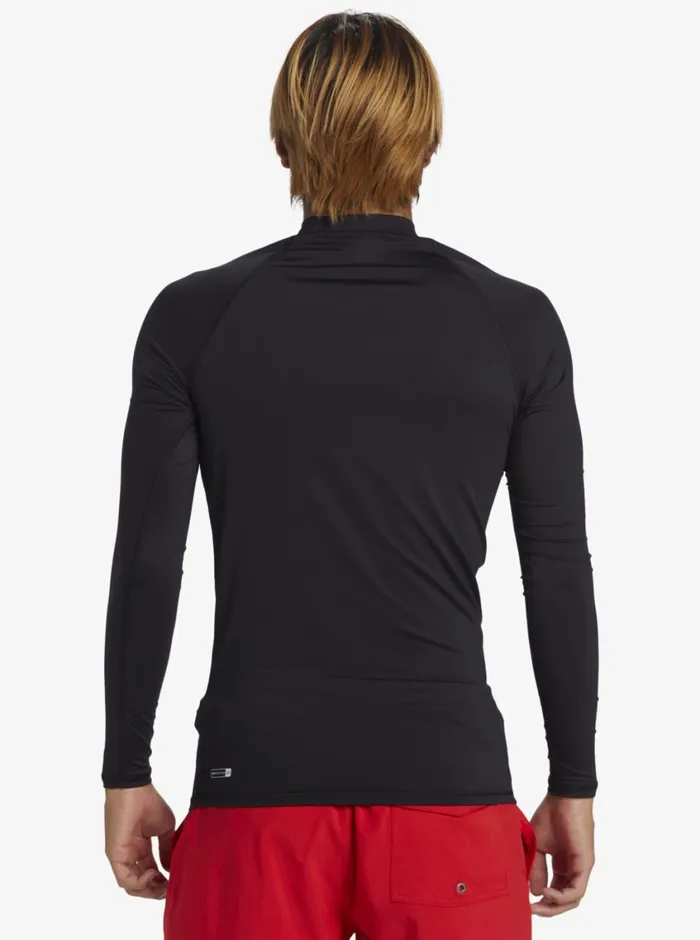 Quiksilver Hawaii Badge UPF50 Long Sleeve Surf Tee Black Mens Rashguards Quiksilver Hawaii Badge UPF50 Long Sleeve Surf Tee Black Mens Rashguards