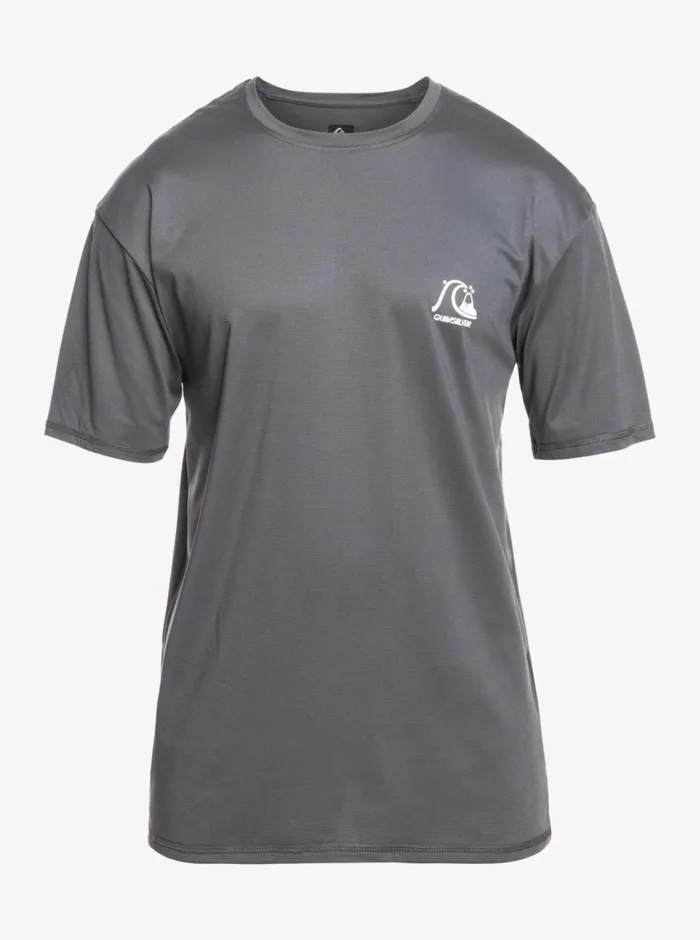 Quiksilver Heritage Heather Short Sleeve UPF 50 Surf TShirt Iron Gate Mens Rashguards Quiksilver Heritage Heather Short Sleeve UPF 50 Surf TShirt Iron Gate Mens Rashguards