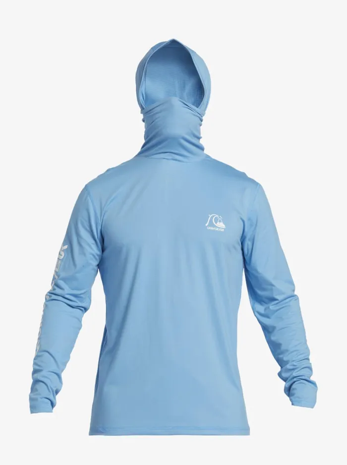 Quiksilver Heritage UPF 50 Long Sleeve Surf Tee Azure Blue Mens Rashguards