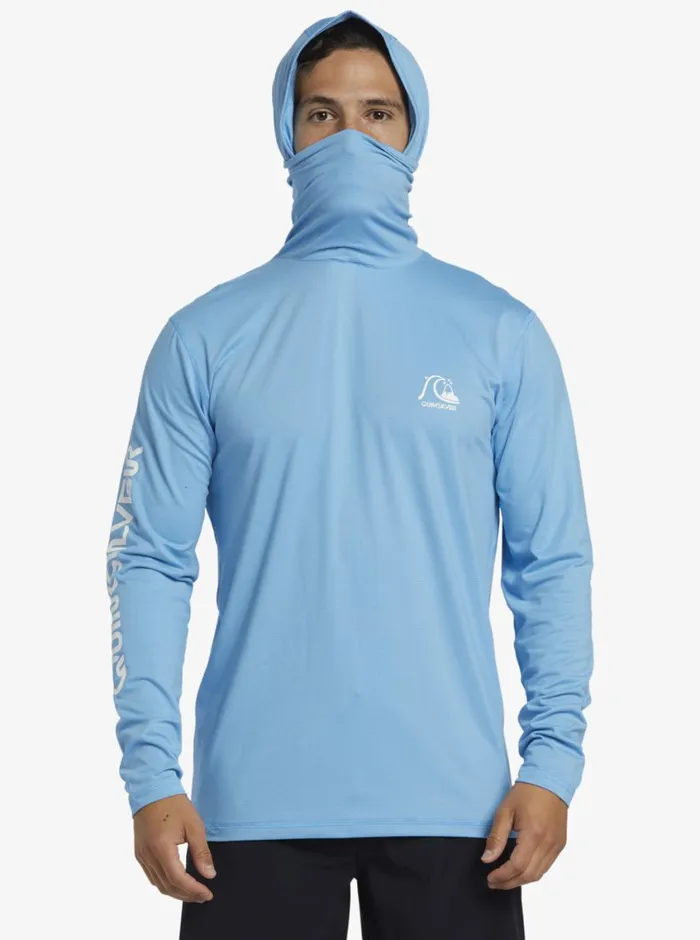 Quiksilver Heritage UPF 50 Long Sleeve Surf Tee Azure Blue Mens Rashguards Quiksilver Heritage UPF 50 Long Sleeve Surf Tee Azure Blue Mens Rashguards