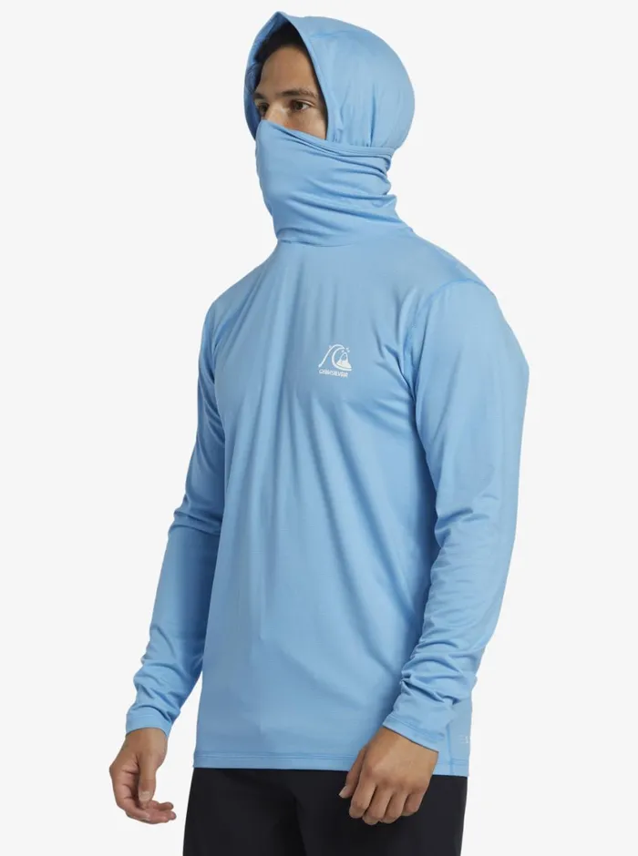 Quiksilver Heritage UPF 50 Long Sleeve Surf Tee Azure Blue Mens Rashguards Quiksilver Heritage UPF 50 Long Sleeve Surf Tee Azure Blue Mens Rashguards