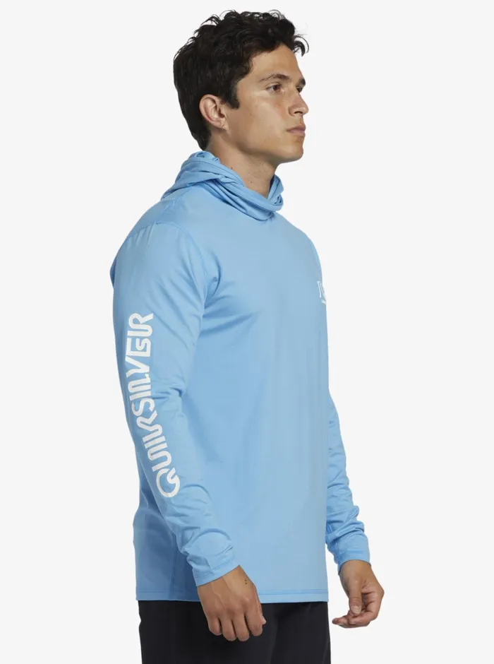 Quiksilver Heritage UPF 50 Long Sleeve Surf Tee Azure Blue Mens Rashguards Quiksilver Heritage UPF 50 Long Sleeve Surf Tee Azure Blue Mens Rashguards