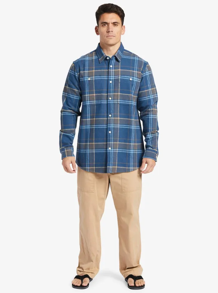 Quiksilver Lower Ridge Flannel Long Sleeve Top Ensign Blue Lower Ridge MensWaterman Shirts and Polos Quiksilver Lower Ridge Flannel Long Sleeve Top Ensign Blue Lower Ridge MensWaterman Shirts and Polos