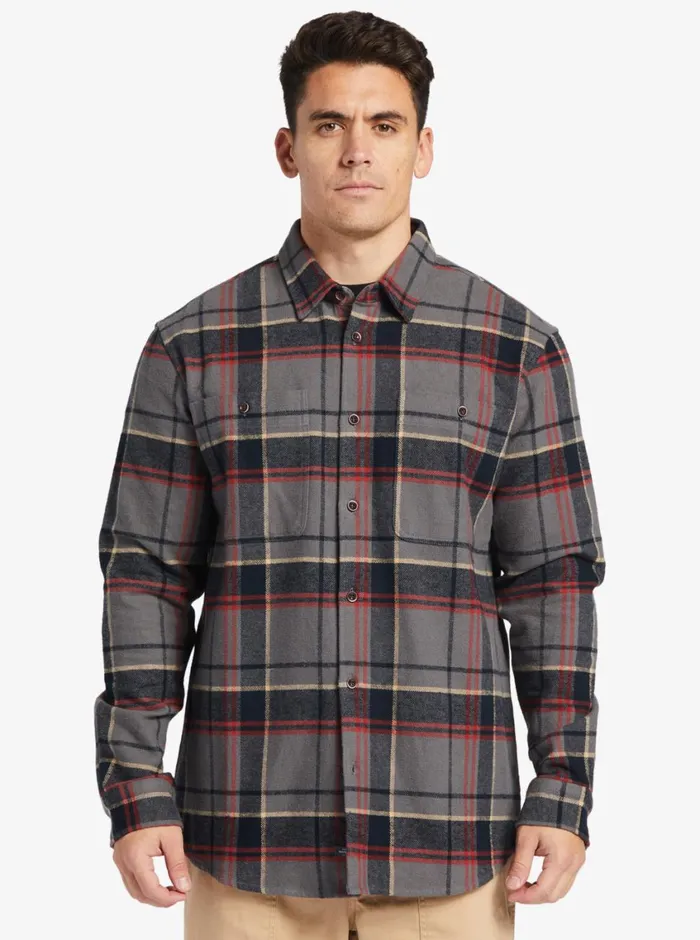 Quiksilver Lower Ridge Flannel Long Sleeve Top Granite Grey Lower Ridge MensWaterman Shirts and Polos Quiksilver Lower Ridge Flannel Long Sleeve Top Granite Grey Lower Ridge MensWaterman Shirts and Polos