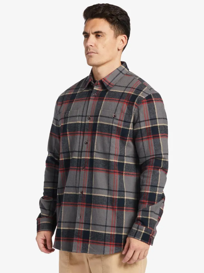 Quiksilver Lower Ridge Flannel Long Sleeve Top Granite Grey Lower Ridge MensWaterman Shirts and Polos Quiksilver Lower Ridge Flannel Long Sleeve Top Granite Grey Lower Ridge MensWaterman Shirts and Polos
