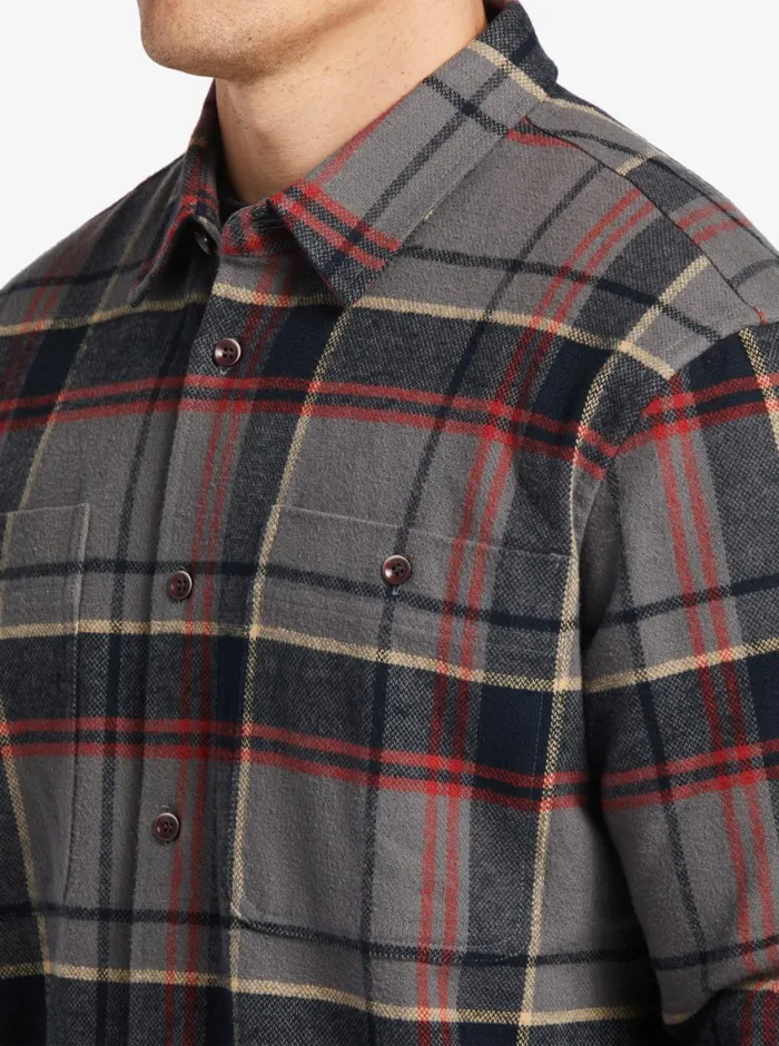 Quiksilver Lower Ridge Flannel Long Sleeve Top Granite Grey Lower Ridge MensWaterman Shirts and Polos Quiksilver Lower Ridge Flannel Long Sleeve Top Granite Grey Lower Ridge MensWaterman Shirts and Polos