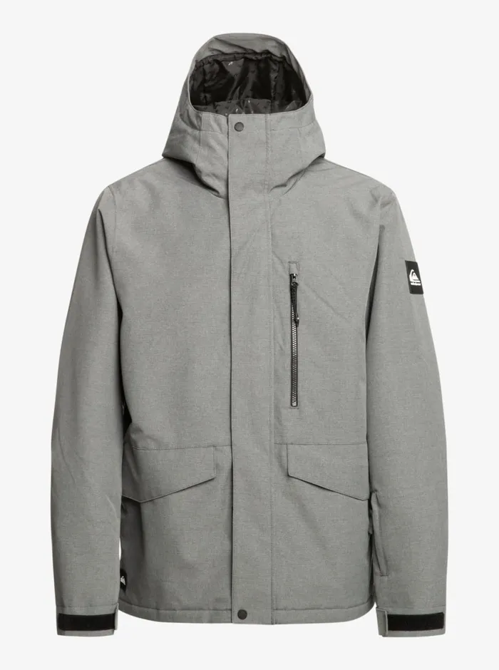 Quiksilver Mission Solid Insulated Grey Snow Jacket Heather Grey Mens Snow Jackets Quiksilver Mission Solid Insulated Grey Snow Jacket Heather Grey Mens Snow Jackets