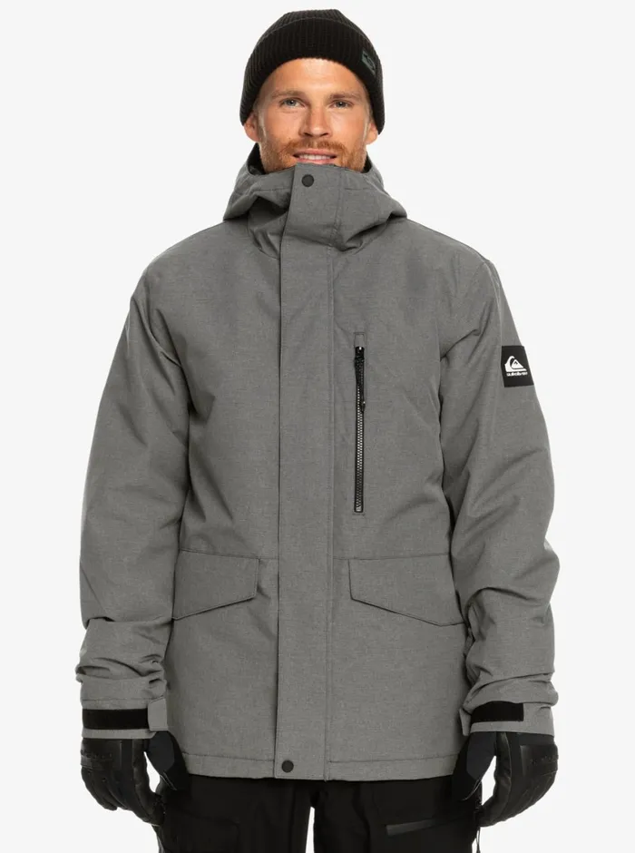 Quiksilver Mission Solid Insulated Grey Snow Jacket Heather Grey Mens Snow Jackets Quiksilver Mission Solid Insulated Grey Snow Jacket Heather Grey Mens Snow Jackets