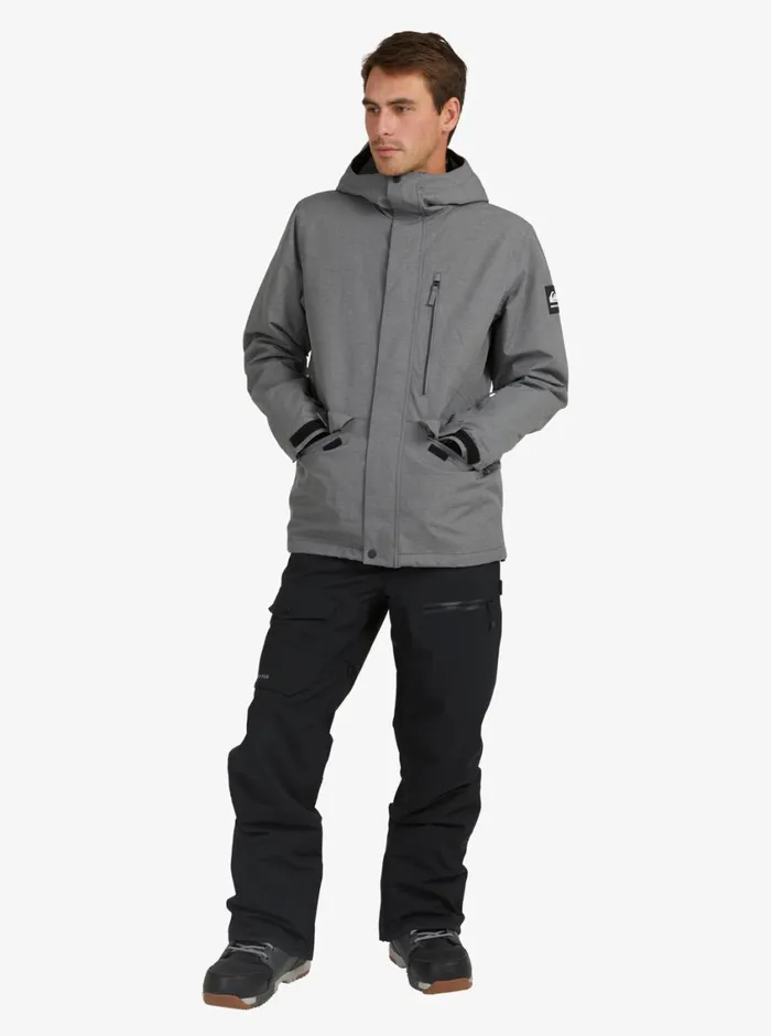 Quiksilver Mission Solid Insulated Grey Snow Jacket Heather Grey Mens Snow Jackets Quiksilver Mission Solid Insulated Grey Snow Jacket Heather Grey Mens Snow Jackets