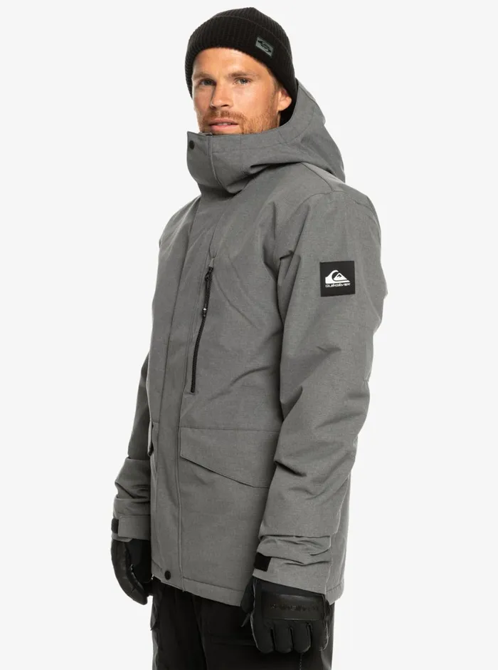 Quiksilver Mission Solid Insulated Grey Snow Jacket Heather Grey Mens Snow Jackets Quiksilver Mission Solid Insulated Grey Snow Jacket Heather Grey Mens Snow Jackets