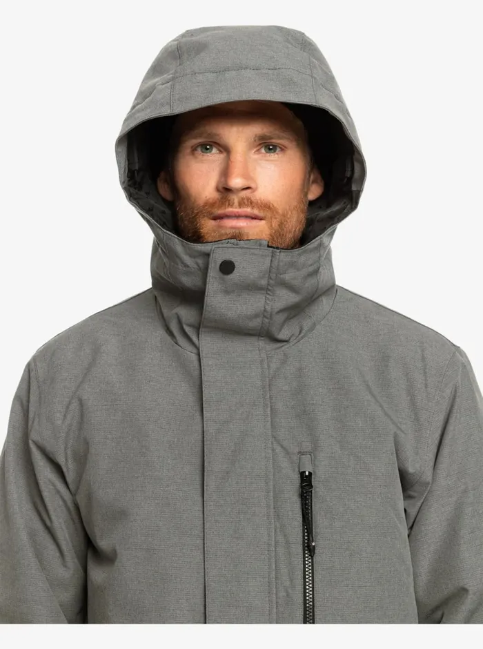 Quiksilver Mission Solid Insulated Grey Snow Jacket Heather Grey Mens Snow Jackets Quiksilver Mission Solid Insulated Grey Snow Jacket Heather Grey Mens Snow Jackets