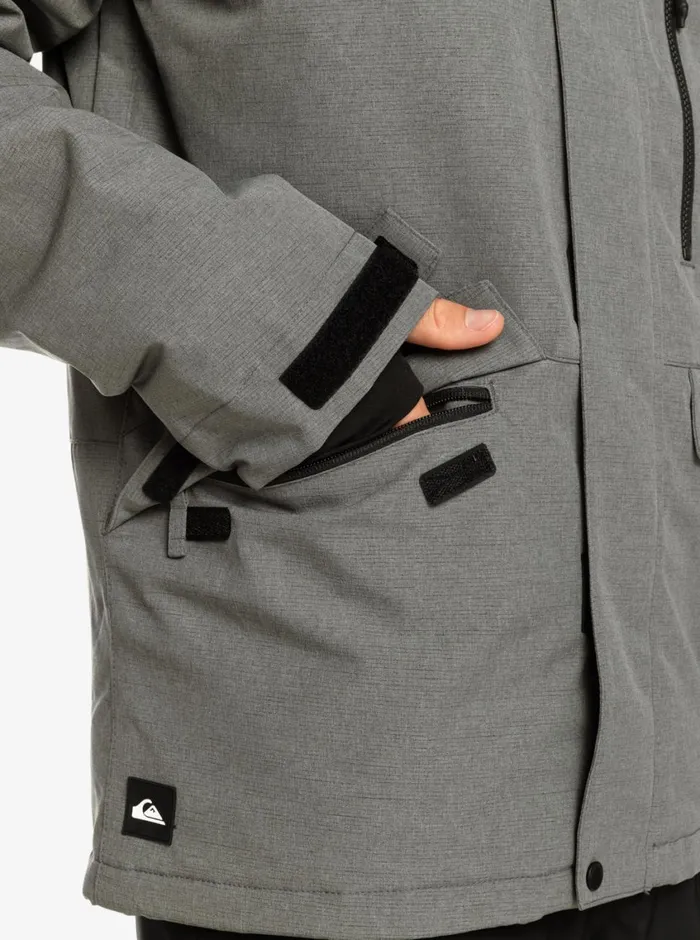 Quiksilver Mission Solid Insulated Grey Snow Jacket Heather Grey Mens Snow Jackets Quiksilver Mission Solid Insulated Grey Snow Jacket Heather Grey Mens Snow Jackets