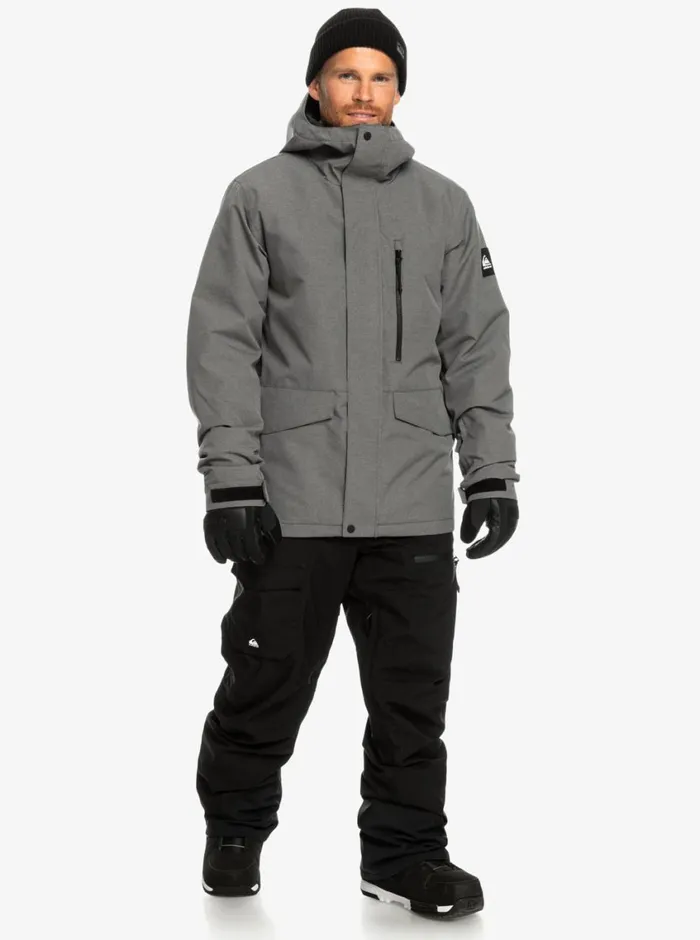 Quiksilver Mission Solid Insulated Grey Snow Jacket Heather Grey Mens Snow Jackets Quiksilver Mission Solid Insulated Grey Snow Jacket Heather Grey Mens Snow Jackets