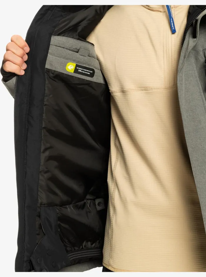 Quiksilver Mission Solid Insulated Grey Snow Jacket Heather Grey Mens Snow Jackets Quiksilver Mission Solid Insulated Grey Snow Jacket Heather Grey Mens Snow Jackets