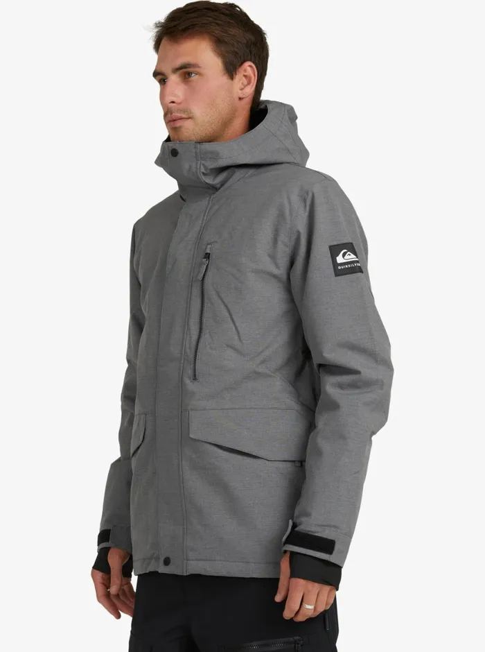 Quiksilver Mission Solid Insulated Grey Snow Jacket Heather Grey Mens Snow Jackets Quiksilver Mission Solid Insulated Grey Snow Jacket Heather Grey Mens Snow Jackets