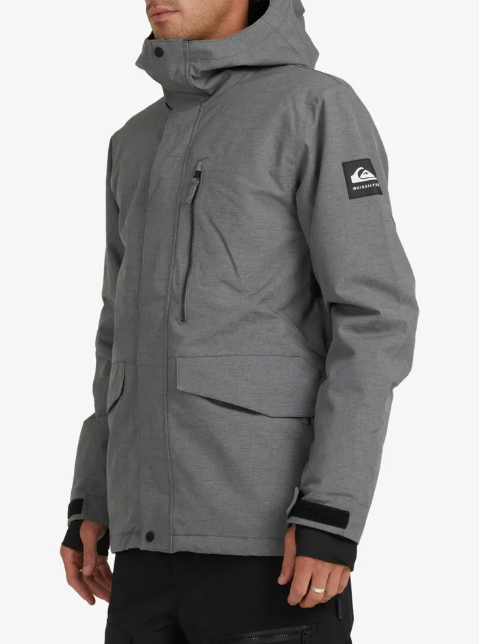 Quiksilver Mission Solid Insulated Grey Snow Jacket Heather Grey Mens Snow Jackets Quiksilver Mission Solid Insulated Grey Snow Jacket Heather Grey Mens Snow Jackets