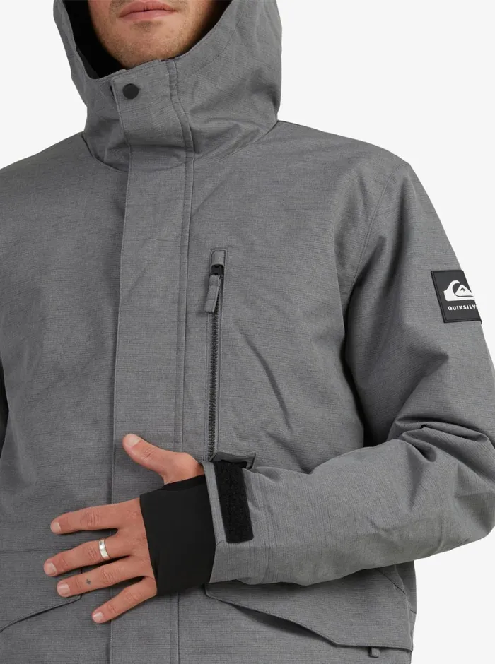 Quiksilver Mission Solid Insulated Grey Snow Jacket Heather Grey Mens Snow Jackets Quiksilver Mission Solid Insulated Grey Snow Jacket Heather Grey Mens Snow Jackets