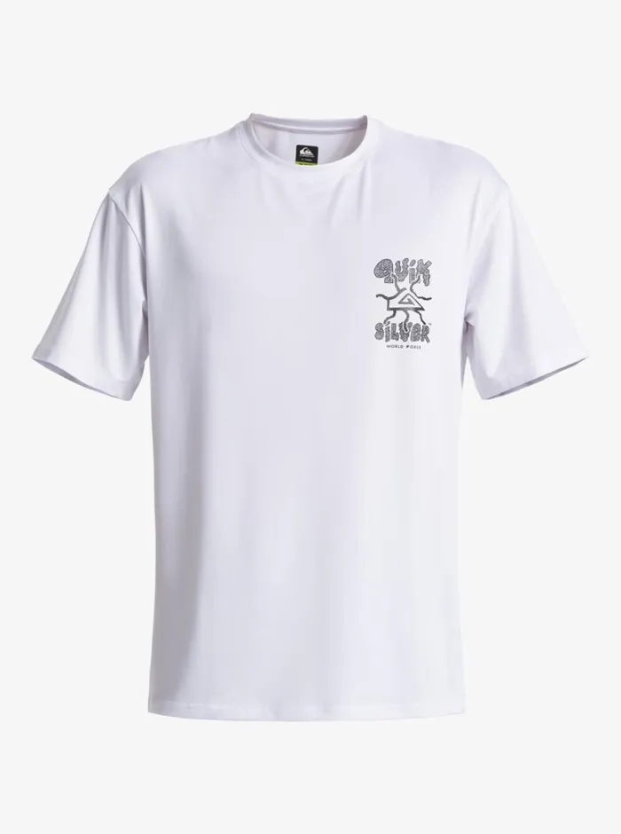 Quiksilver Mix Session UPF 50 Short Sleeve Surf Tee Off White Mens Rashguards Quiksilver Mix Session UPF 50 Short Sleeve Surf Tee Off White Mens Rashguards