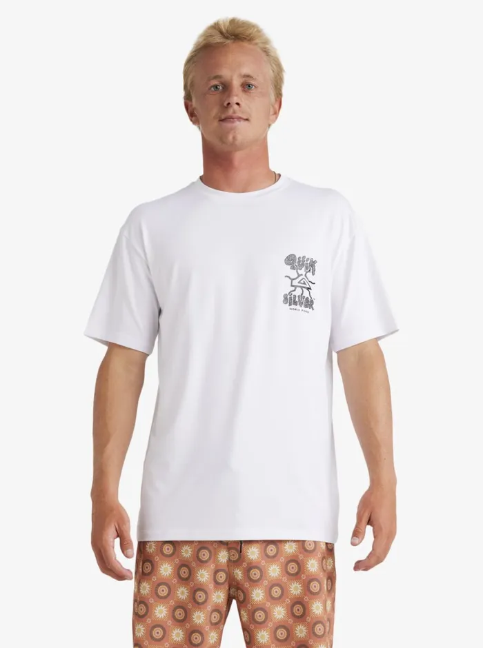 Quiksilver Mix Session UPF 50 Short Sleeve Surf Tee Off White Mens Rashguards Quiksilver Mix Session UPF 50 Short Sleeve Surf Tee Off White Mens Rashguards