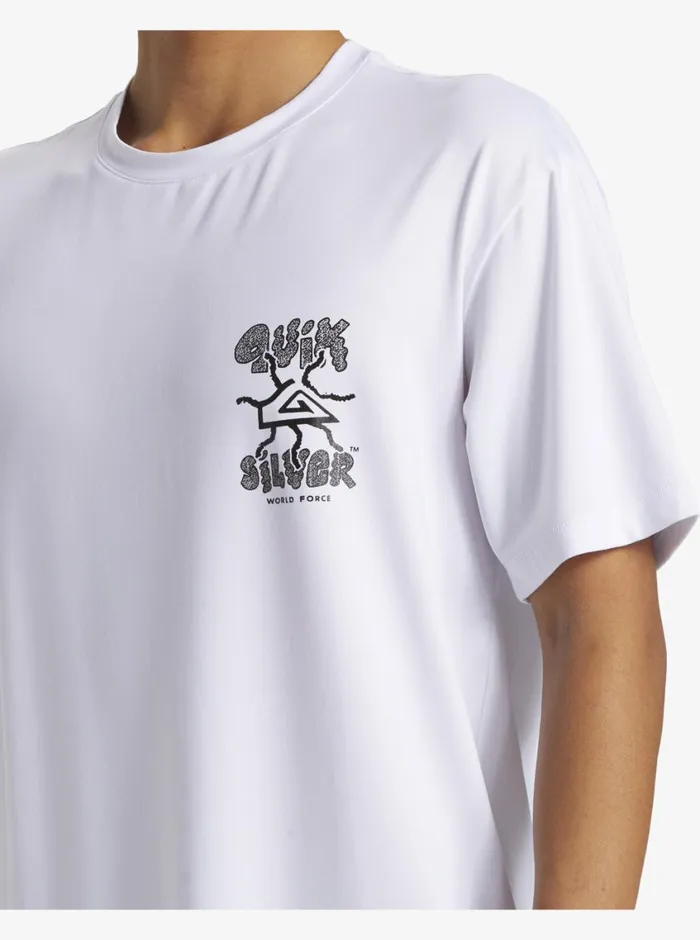 Quiksilver Mix Session UPF 50 Short Sleeve Surf Tee Off White Mens Rashguards Quiksilver Mix Session UPF 50 Short Sleeve Surf Tee Off White Mens Rashguards
