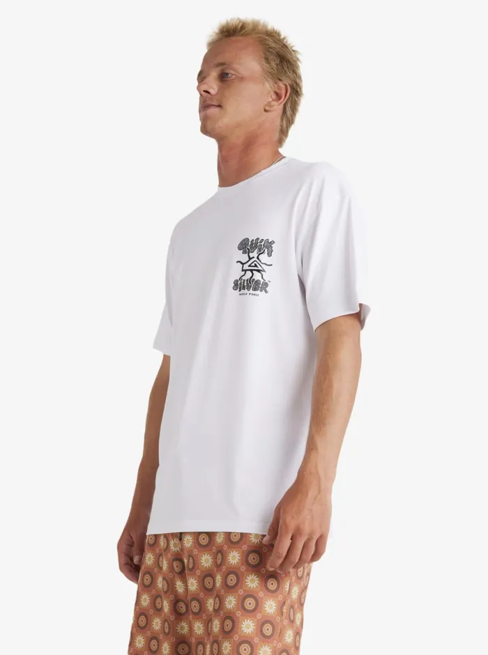 Quiksilver Mix Session UPF 50 Short Sleeve Surf Tee Off White Mens Rashguards Quiksilver Mix Session UPF 50 Short Sleeve Surf Tee Off White Mens Rashguards