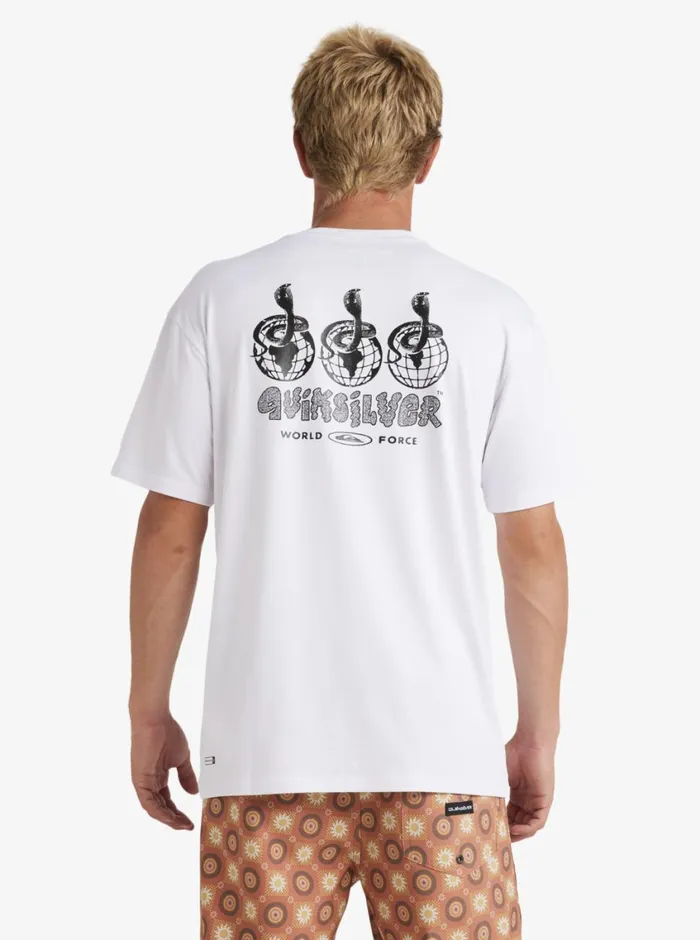 Quiksilver Mix Session UPF 50 Short Sleeve Surf Tee Off White Mens Rashguards Quiksilver Mix Session UPF 50 Short Sleeve Surf Tee Off White Mens Rashguards