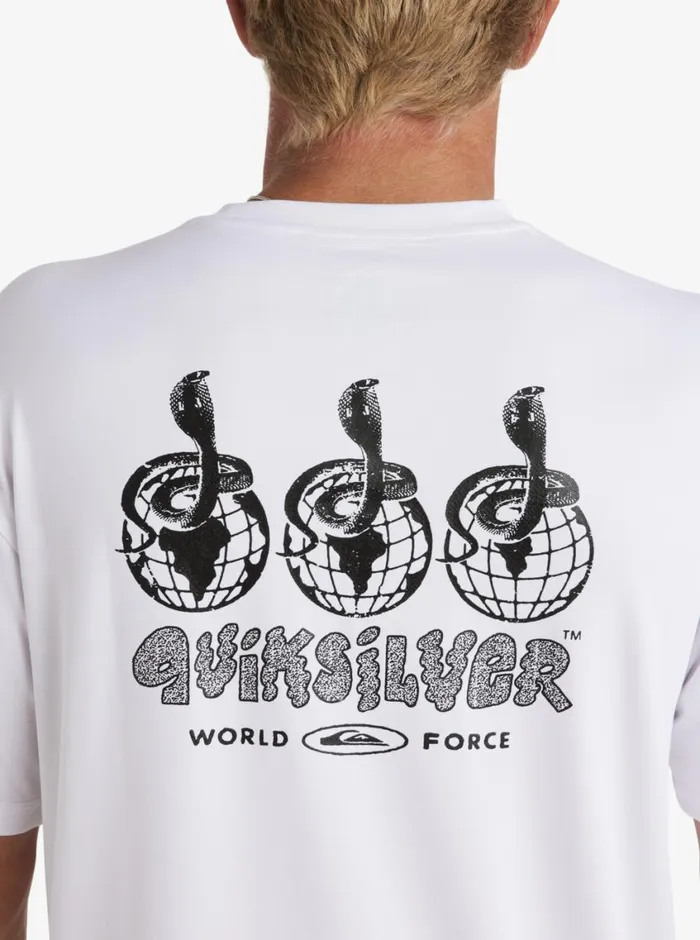Quiksilver Mix Session UPF 50 Short Sleeve Surf Tee Off White Mens Rashguards Quiksilver Mix Session UPF 50 Short Sleeve Surf Tee Off White Mens Rashguards