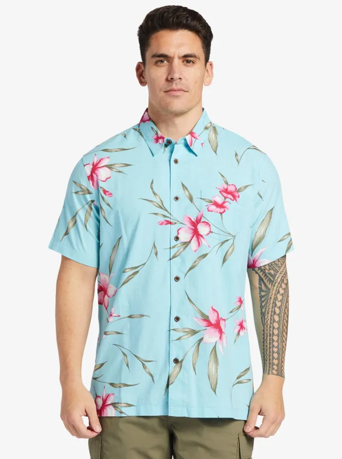 Quiksilver Night Bloomer Woven Shirt Gulf Stream Night Bloomer MensWaterman Shirts and Polos Quiksilver Night Bloomer Woven Shirt Gulf Stream Night Bloomer MensWaterman Shirts and Polos