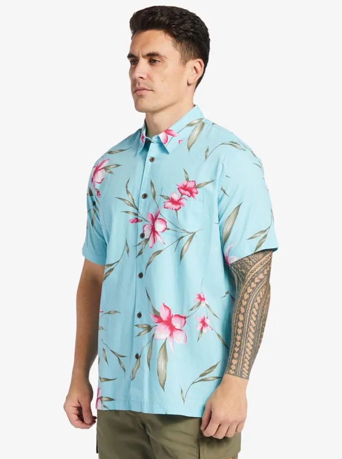 Quiksilver Night Bloomer Woven Shirt Gulf Stream Night Bloomer MensWaterman Shirts and Polos Quiksilver Night Bloomer Woven Shirt Gulf Stream Night Bloomer MensWaterman Shirts and Polos